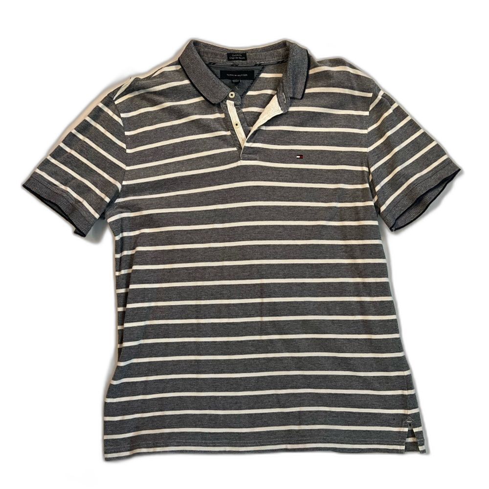 Tommy Hilfiger Short Sleeve Polo Blue and White